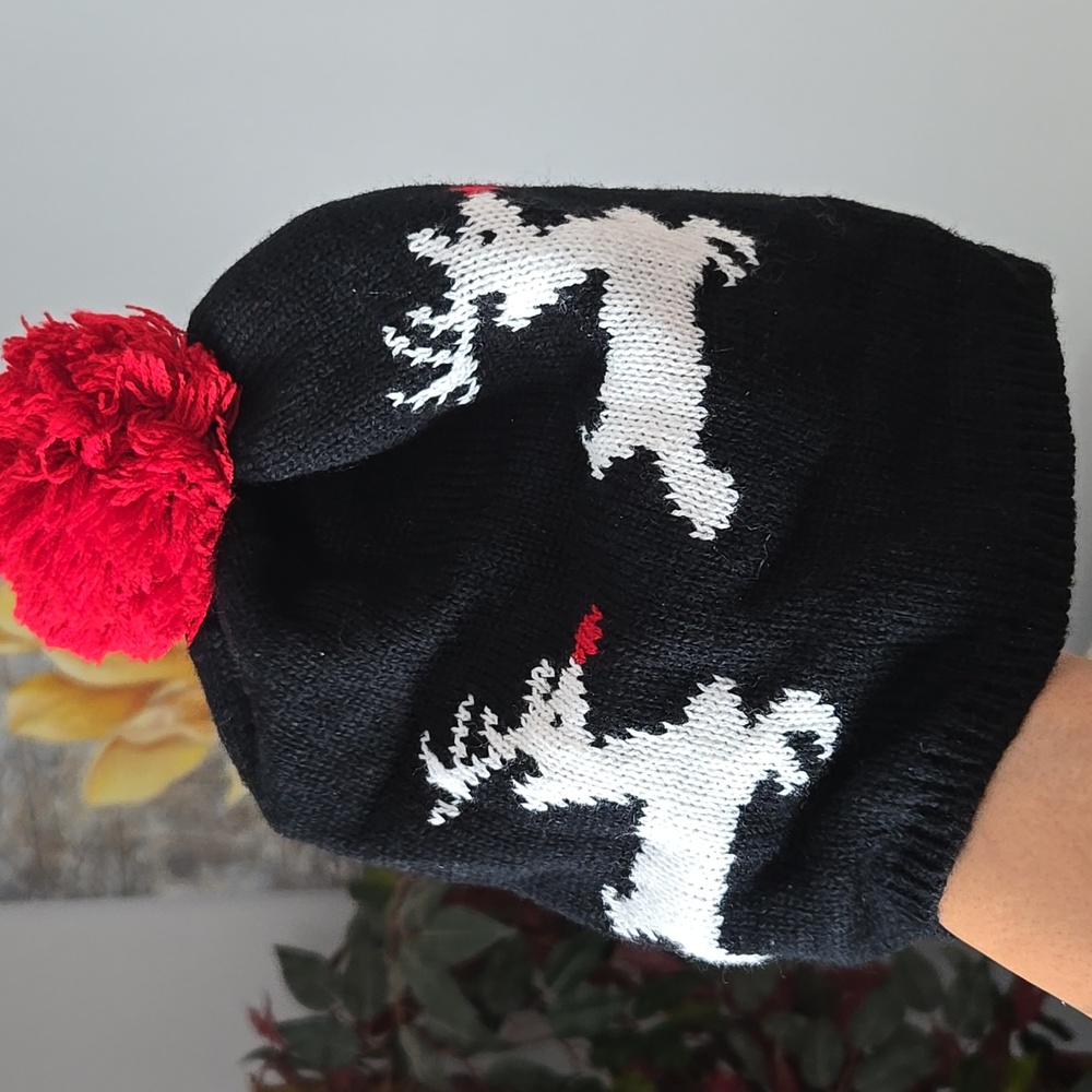 NYCO Ribbed Knit Red Pom Beanie Hat ❤️